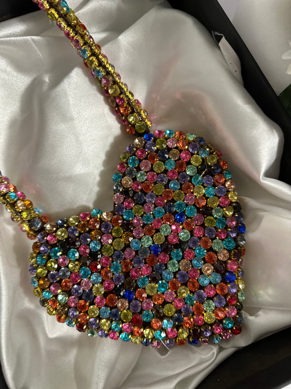 Rainbow heart purse